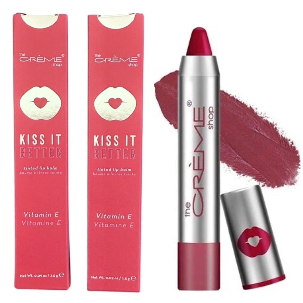 Lot of The 2 Creme Shop KISS IT BETTER Vitamin E Lip Balm & Lipstick THERE THERE